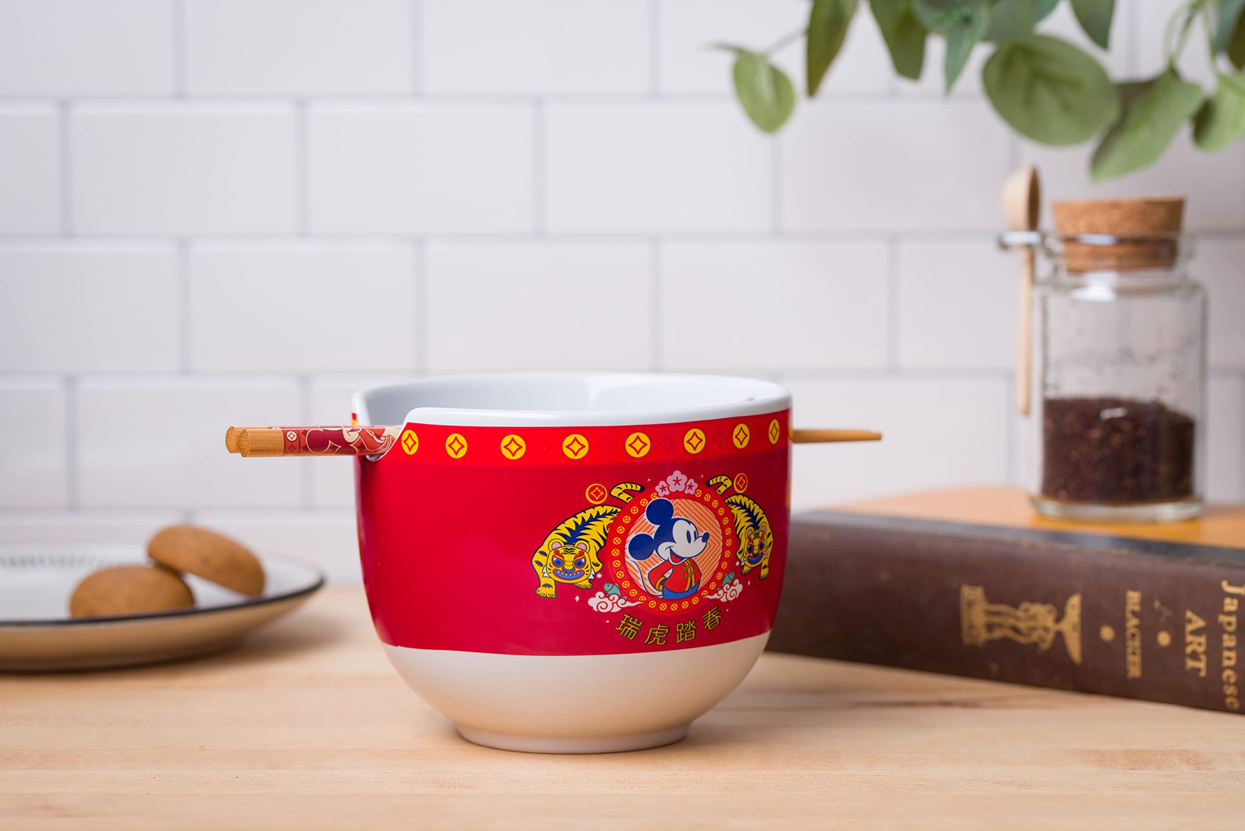 Foto 5 | Cuenco De Arroz Con Fideos Ramen De Cerámica, Plateado, Buffalo Disney Mickey - Venta Internacional.
