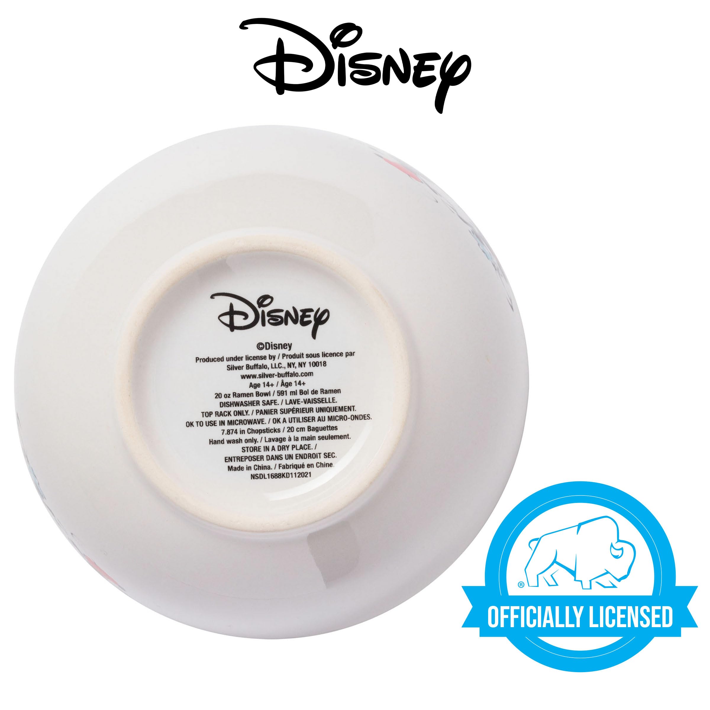 Foto 5 pulgar | Cuenco De Arroz Con Fideos Ramen De Cerámica, Plateado, Buffalo Disney Mickey - Venta Internacional.
