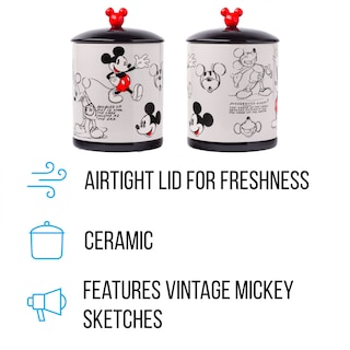 Foto 2 | Tarro Plateado Para Galletas Con Diseño Vintage De Mickey Mouse Buffalo Disney - Venta Internacional.