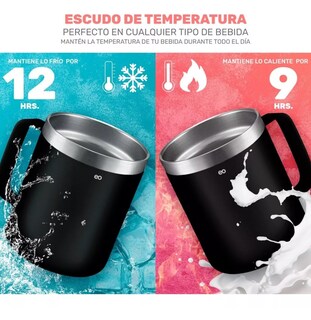 Foto 2 | Language Taza Para Café - Doble Capa Antiderrame Multifuncional Eo Safe Imports Esi-11437-1 Negro