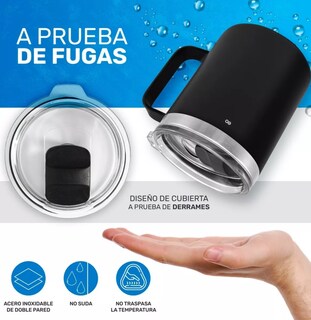 Foto 3 | Language Taza Para Café - Doble Capa Antiderrame Multifuncional Eo Safe Imports Esi-11437-1 Negro