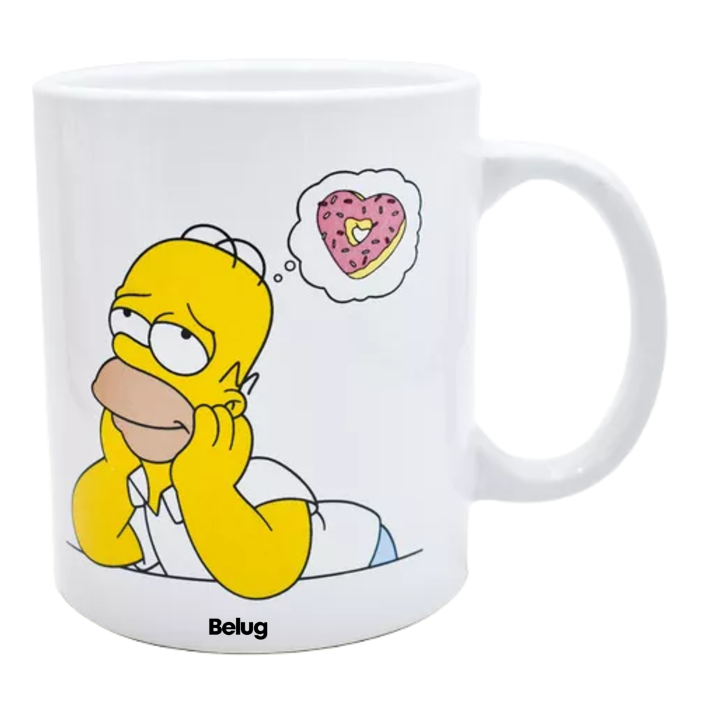 Foto 2 pulgar | Taza Grande Cafe Disney Homero Simpson Cerámica Belug 480 Ml, Color Blanco