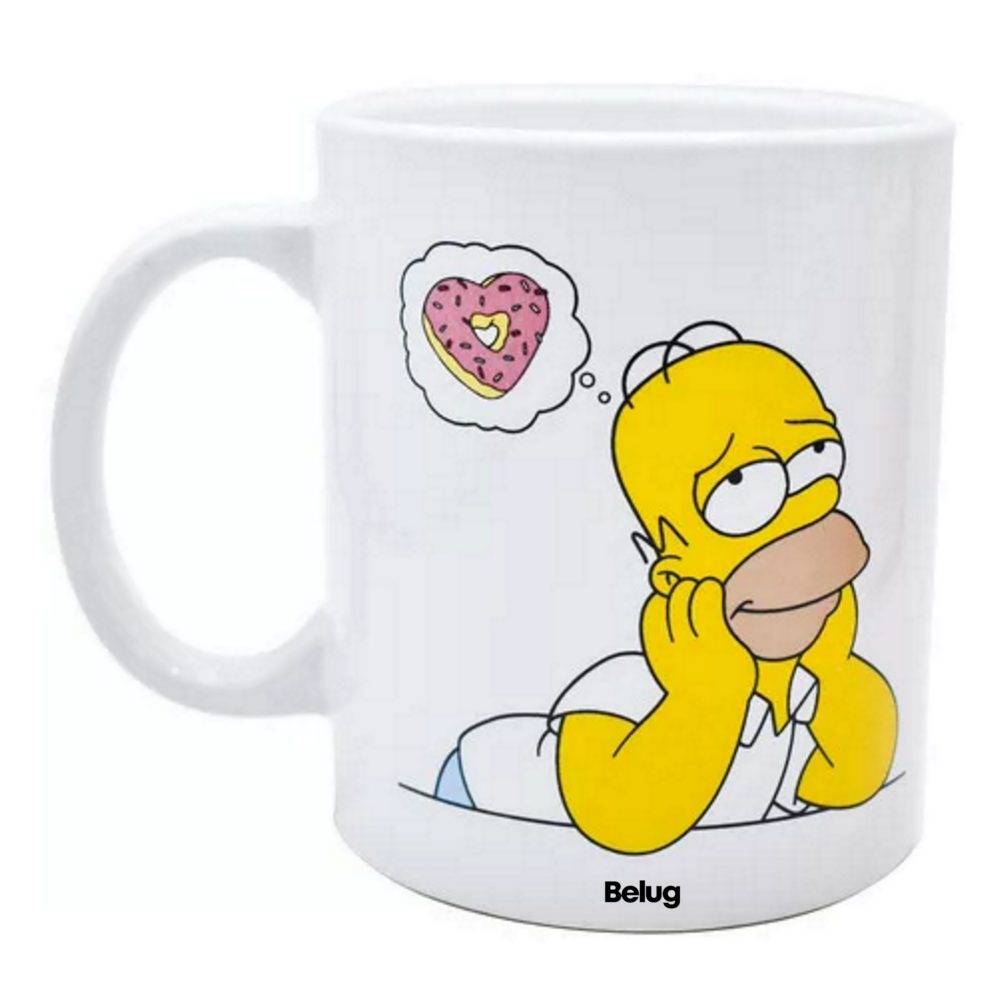 Foto 4 pulgar | Taza Grande Cafe Disney Homero Simpson Cerámica Belug 480 Ml, Color Blanco