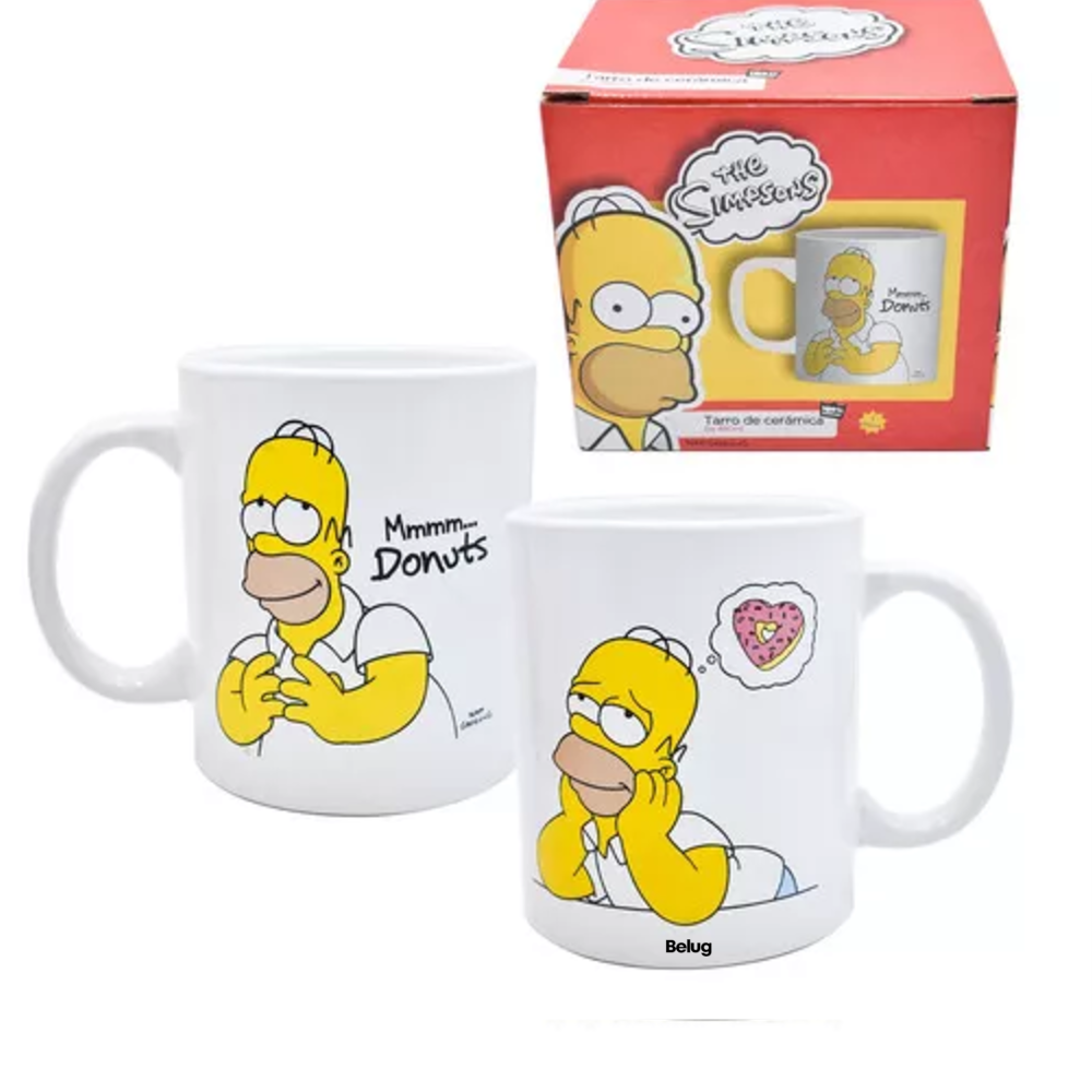 Foto 5 pulgar | Taza Grande Cafe Disney Homero Simpson Cerámica Belug 480 Ml, Color Blanco