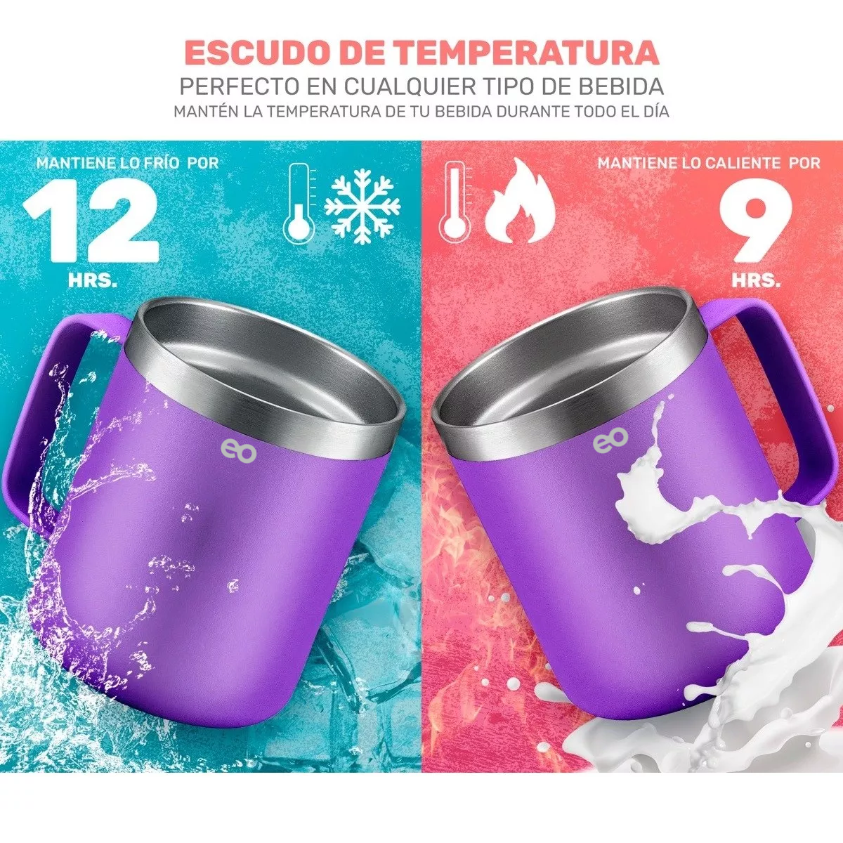 Foto 3 pulgar | Taza Para Café - Doble Capa Antiderrame Multifuncional Eo Safe Imports Esi-11434-1 Purpura