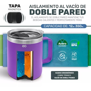 Foto 3 | Taza Para Café - Doble Capa Antiderrame Multifuncional Eo Safe Imports Esi-11434-1 Purpura
