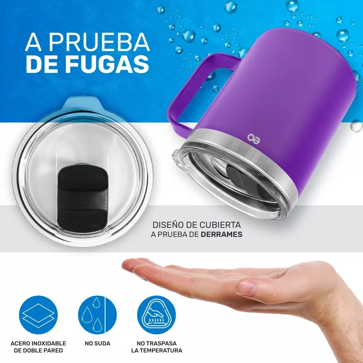Foto 5 pulgar | Taza Para Café - Doble Capa Antiderrame Multifuncional Eo Safe Imports Esi-11434-1 Purpura