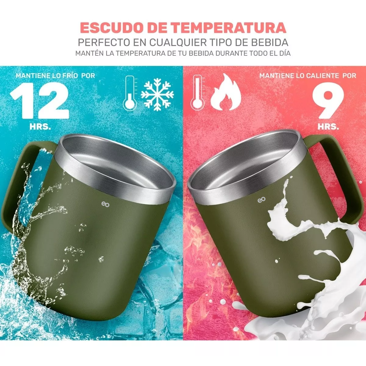 Foto 3 pulgar | Taza Para Café - Doble Capa Antiderrame Multifuncional Eo Safe Imports Esi-11438-1 Verde