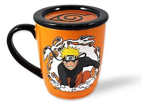 Foto 2 pulgar | Just Funky Naruto Shippuden Taza Naranja con Negro 16 oz