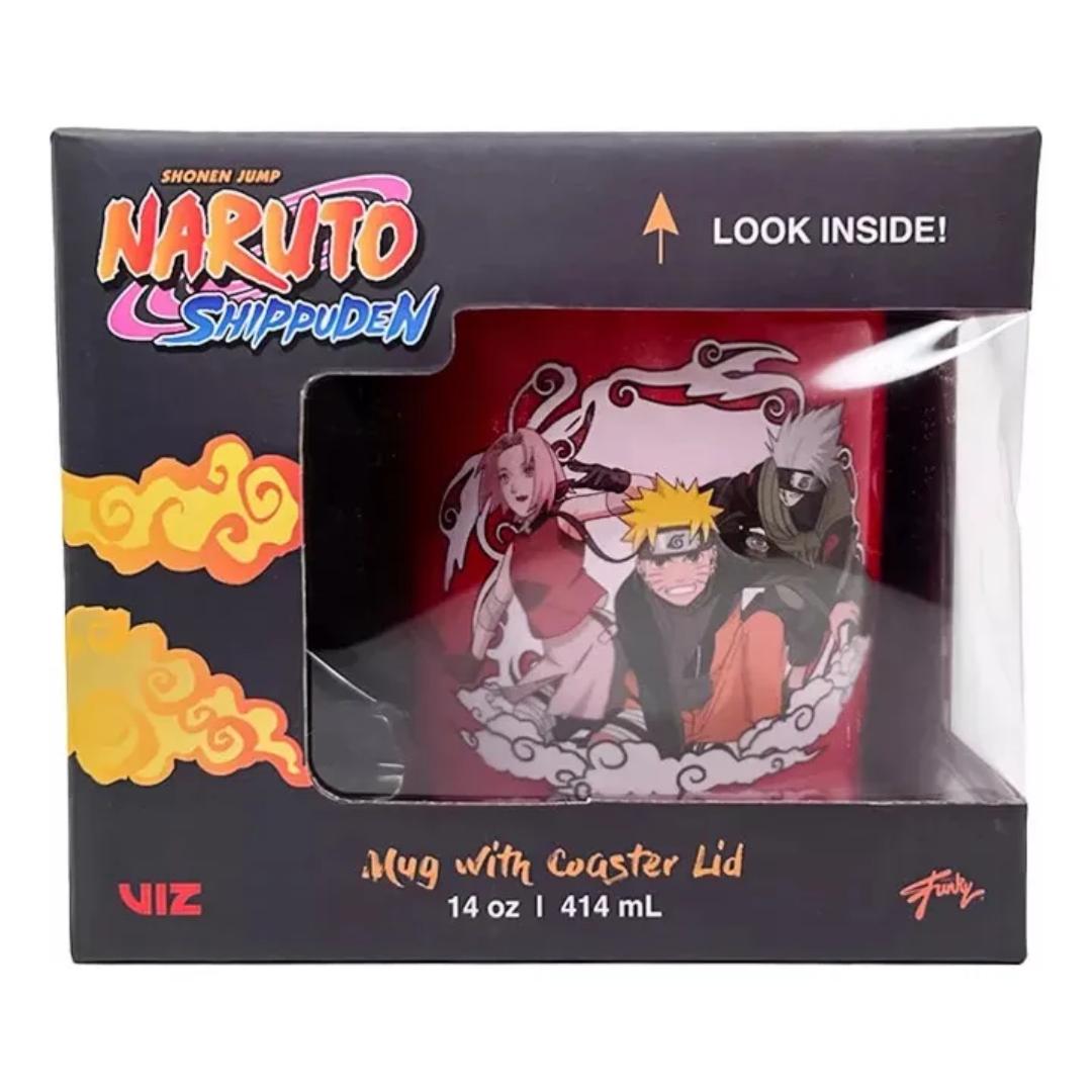Foto 4 pulgar | Just Funky Naruto Shippuden Taza Rojo con Negro 16 oz