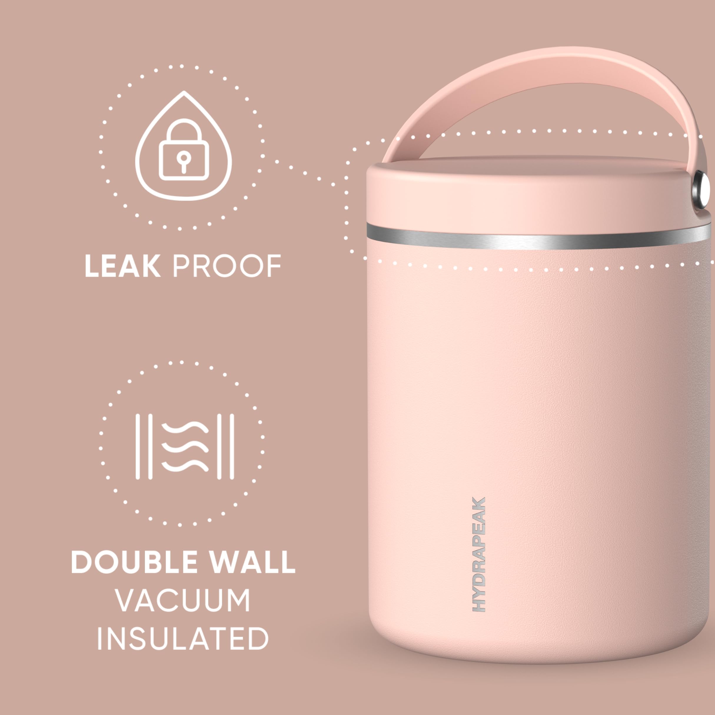 Foto 5 pulgar | Tarro De Comida Hydrapeak De Acero Inoxidable Con Aislamiento Al Vacío, 950 Ml - Venta Internacional.