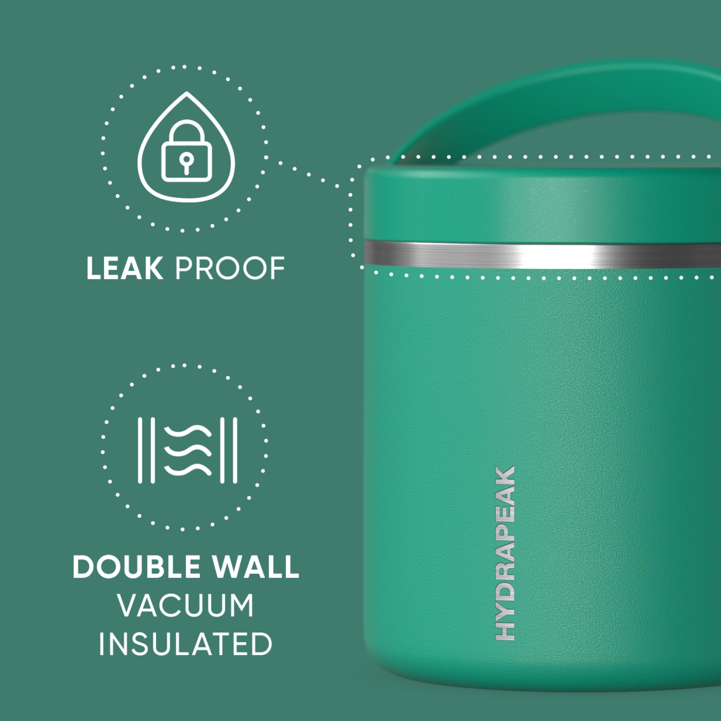 Foto 3 pulgar | Tarro De Comida Hydrapeak De Acero Inoxidable Con Aislamiento Al Vacío De 750 Ml - Venta Internacional.