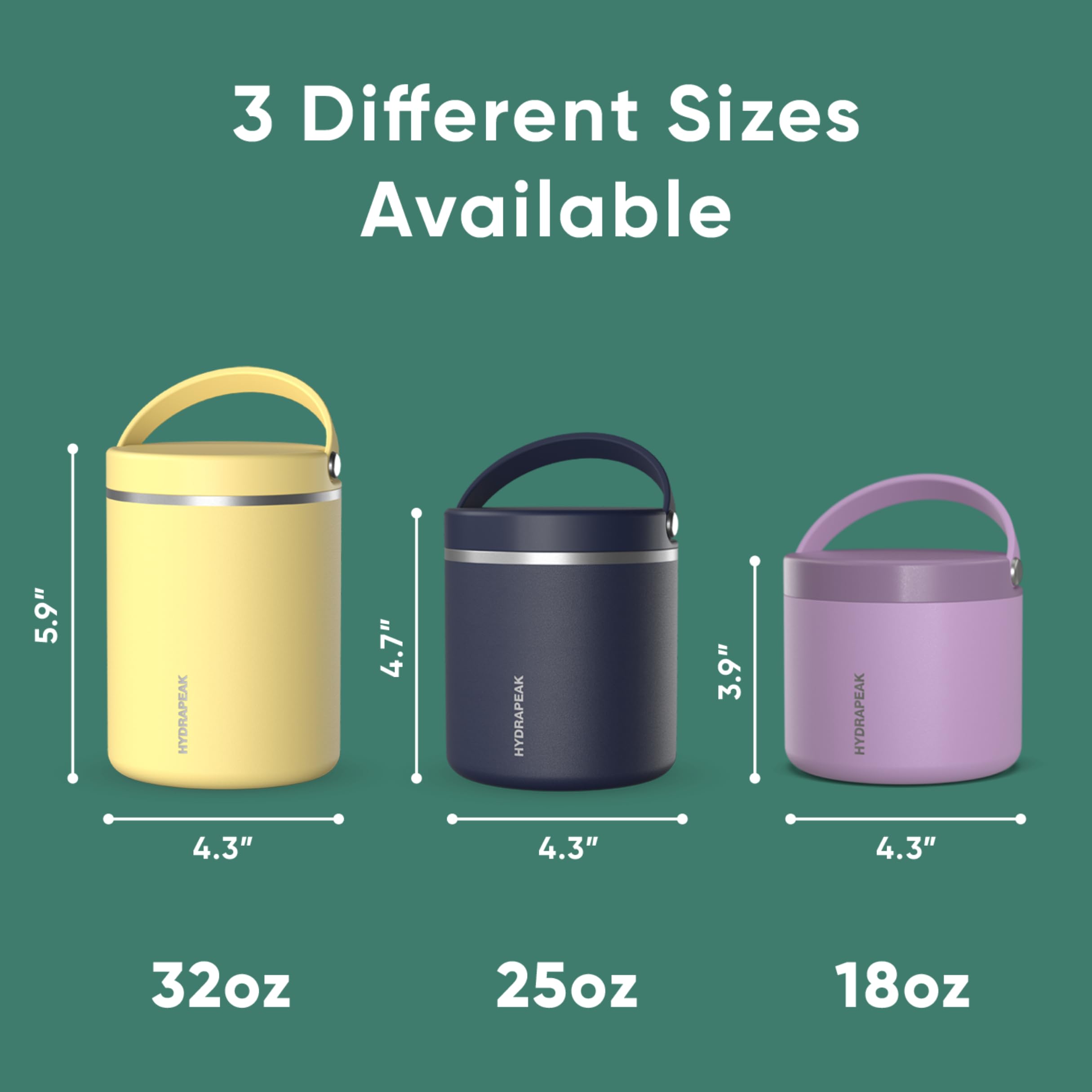 Foto 6 pulgar | Tarro De Comida Hydrapeak De Acero Inoxidable Con Aislamiento Al Vacío De 750 Ml - Venta Internacional.