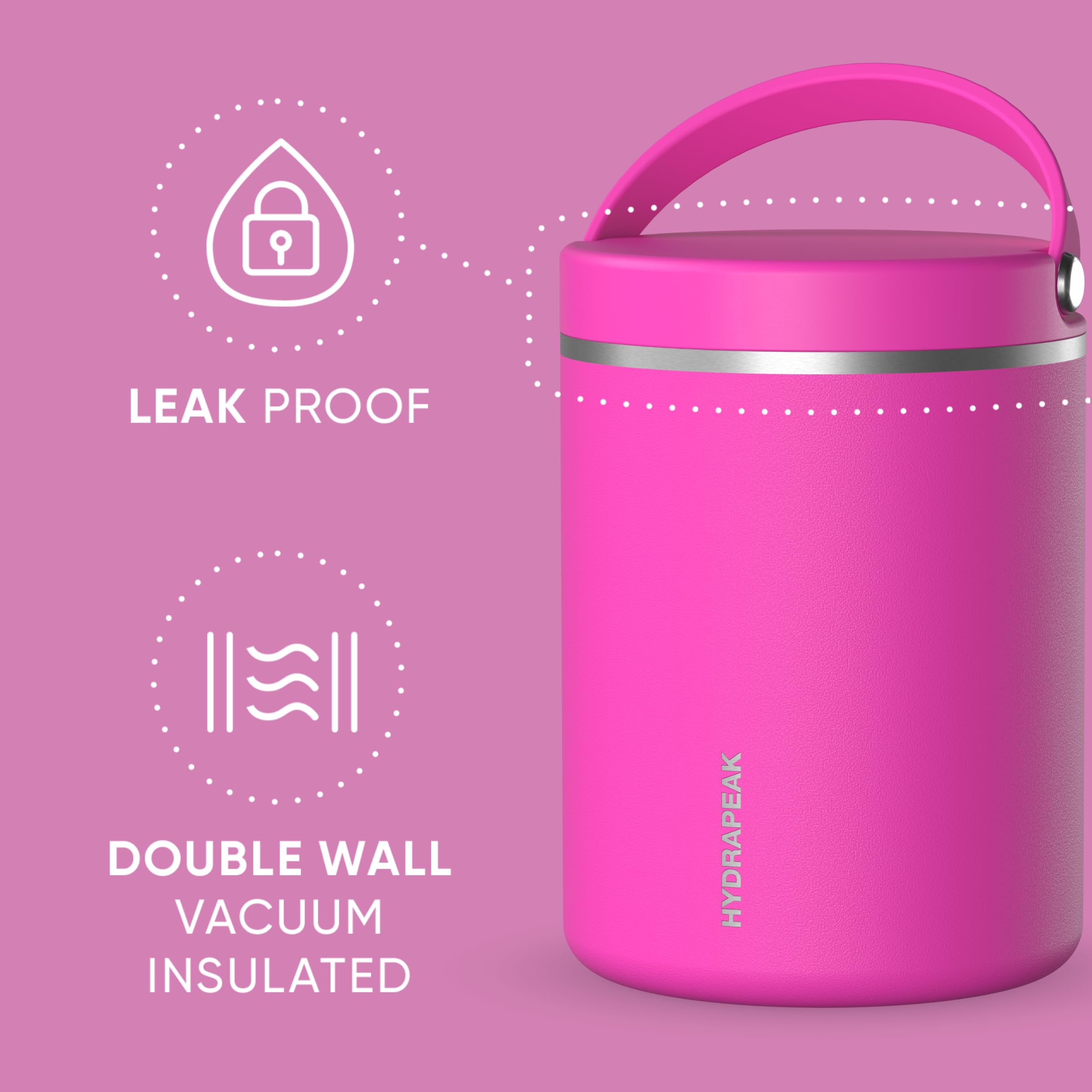 Foto 4 | Tarro De Comida Hydrapeak De Acero Inoxidable Con Aislamiento Al Vacío, 950 Ml - Venta Internacional.