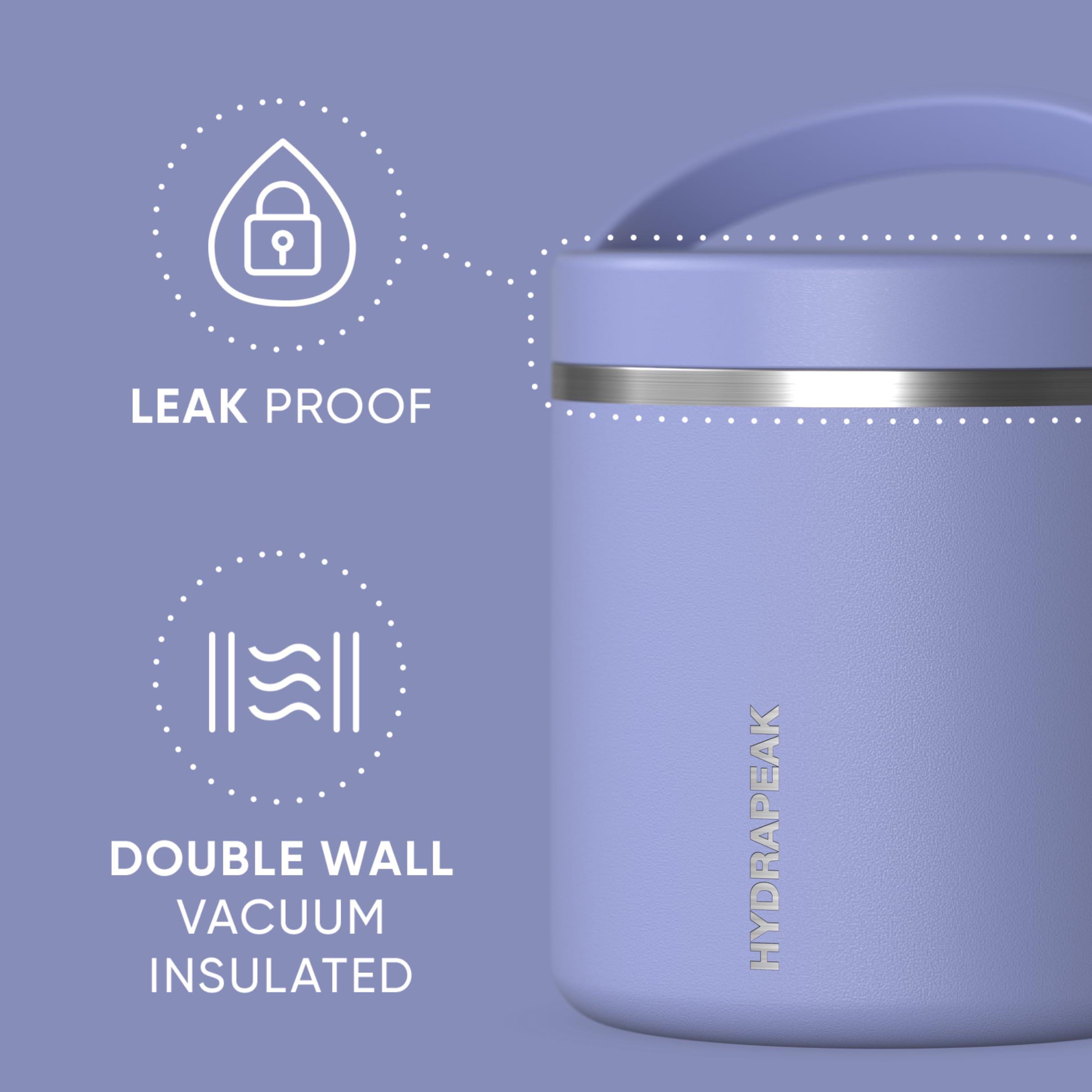 Foto 3 pulgar | Tarro De Comida Hydrapeak De Acero Inoxidable Con Aislamiento Al Vacío De 750 Ml - Venta Internacional.