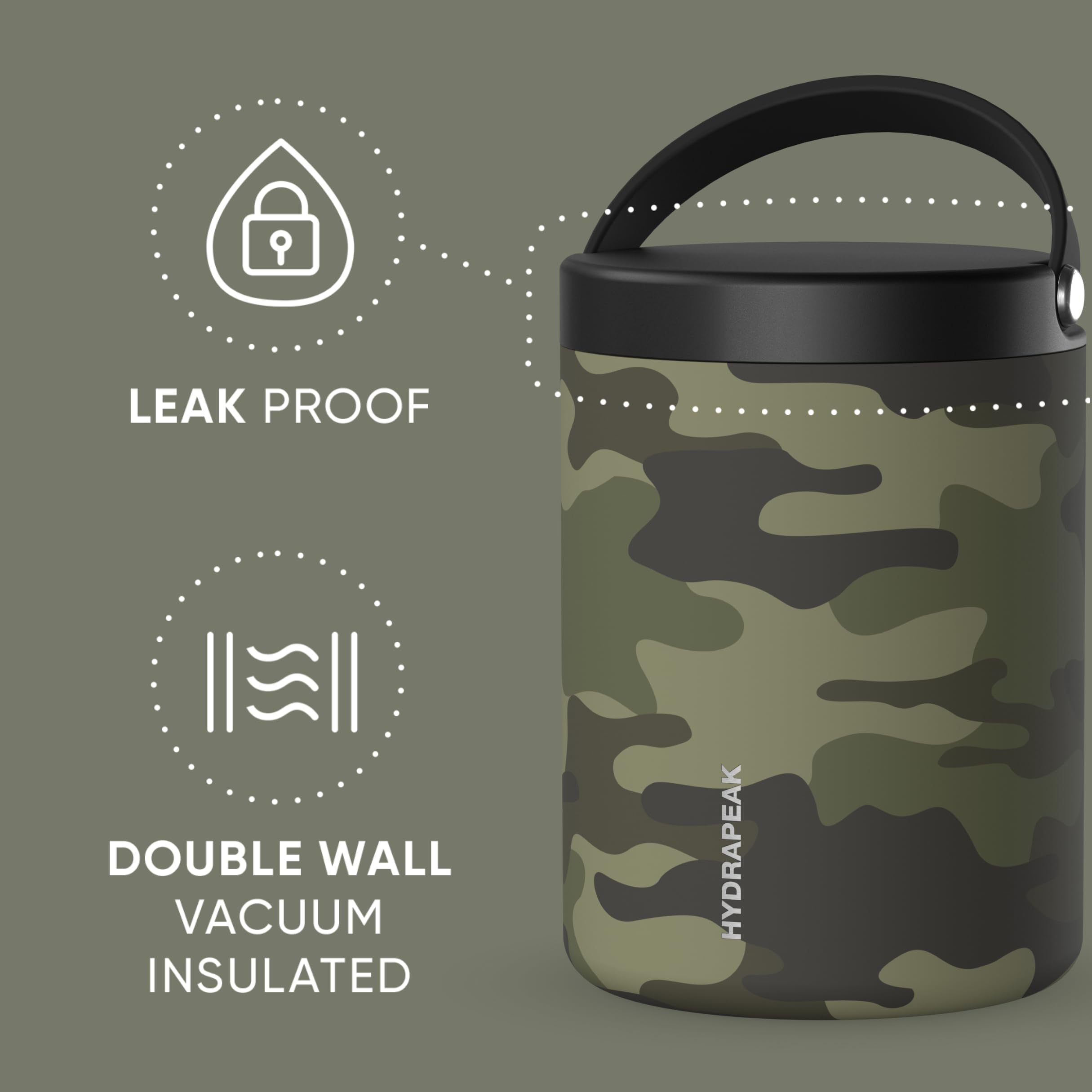 Foto 5 pulgar | Tarro De Comida Hydrapeak De Acero Inoxidable Con Aislamiento Al Vacío, 950 Ml - Venta Internacional.