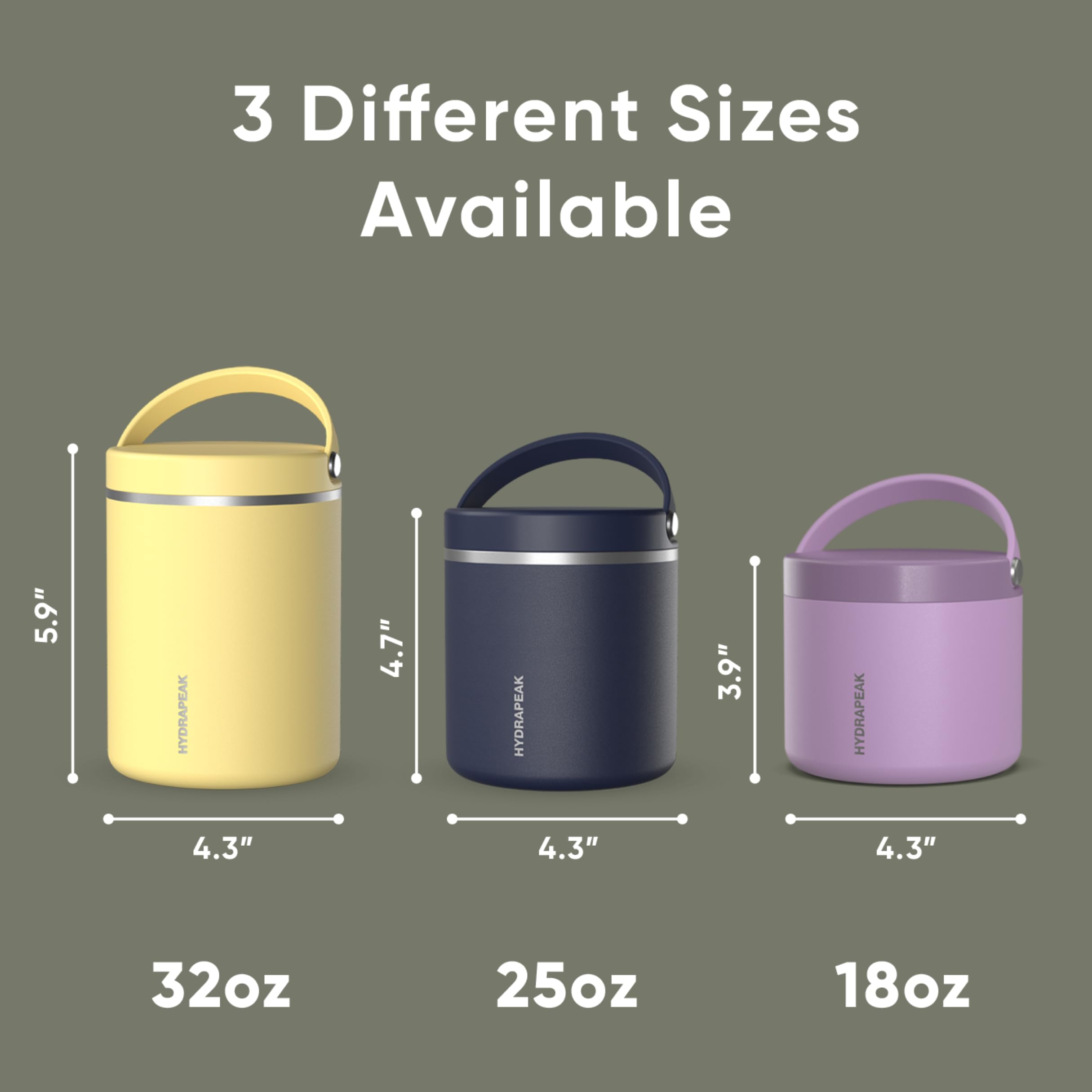 Foto 6 pulgar | Tarro De Comida Hydrapeak De Acero Inoxidable Con Aislamiento Al Vacío, 950 Ml - Venta Internacional.