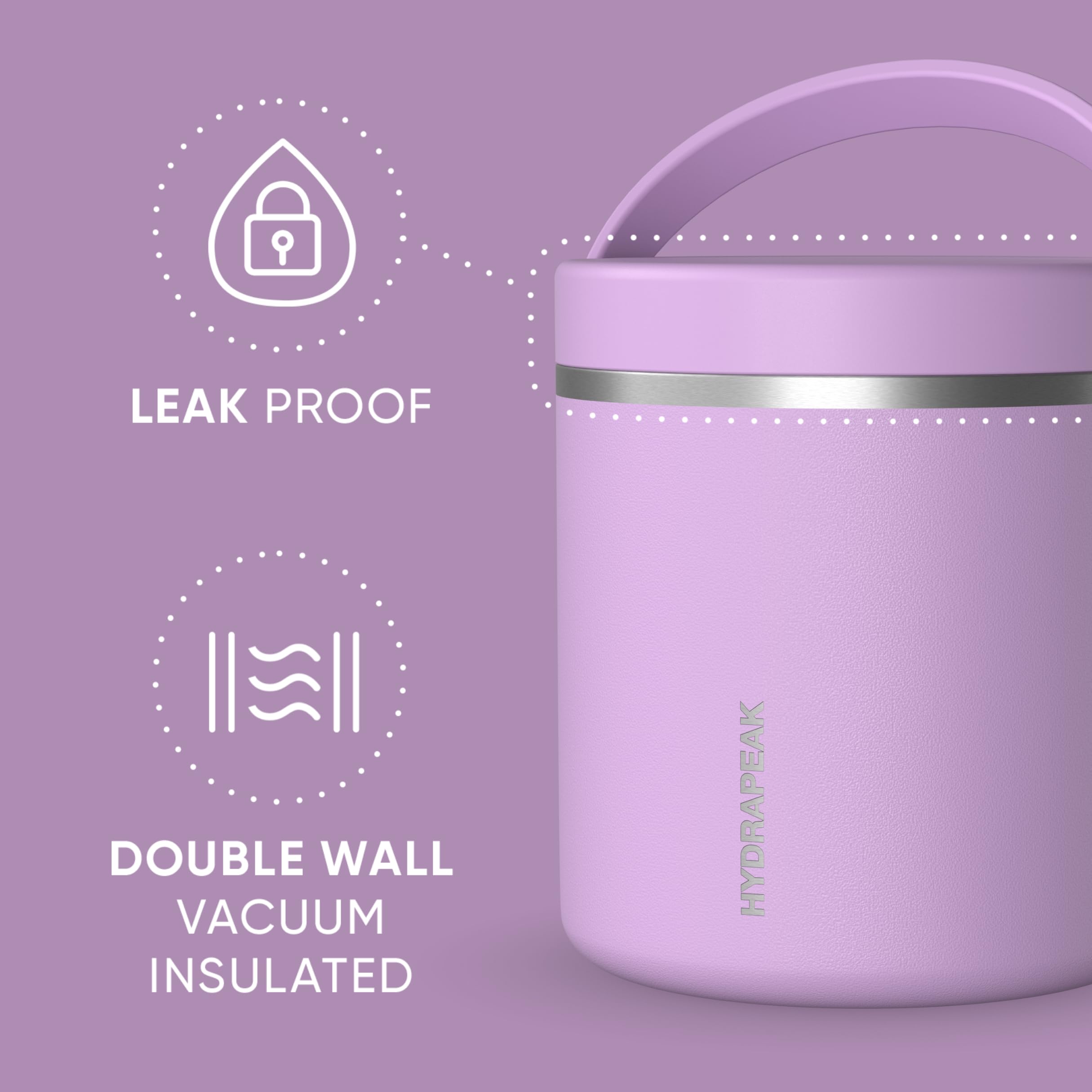 Foto 3 pulgar | Tarro De Comida Hydrapeak De Acero Inoxidable Con Aislamiento Al Vacío De 750 Ml - Venta Internacional.