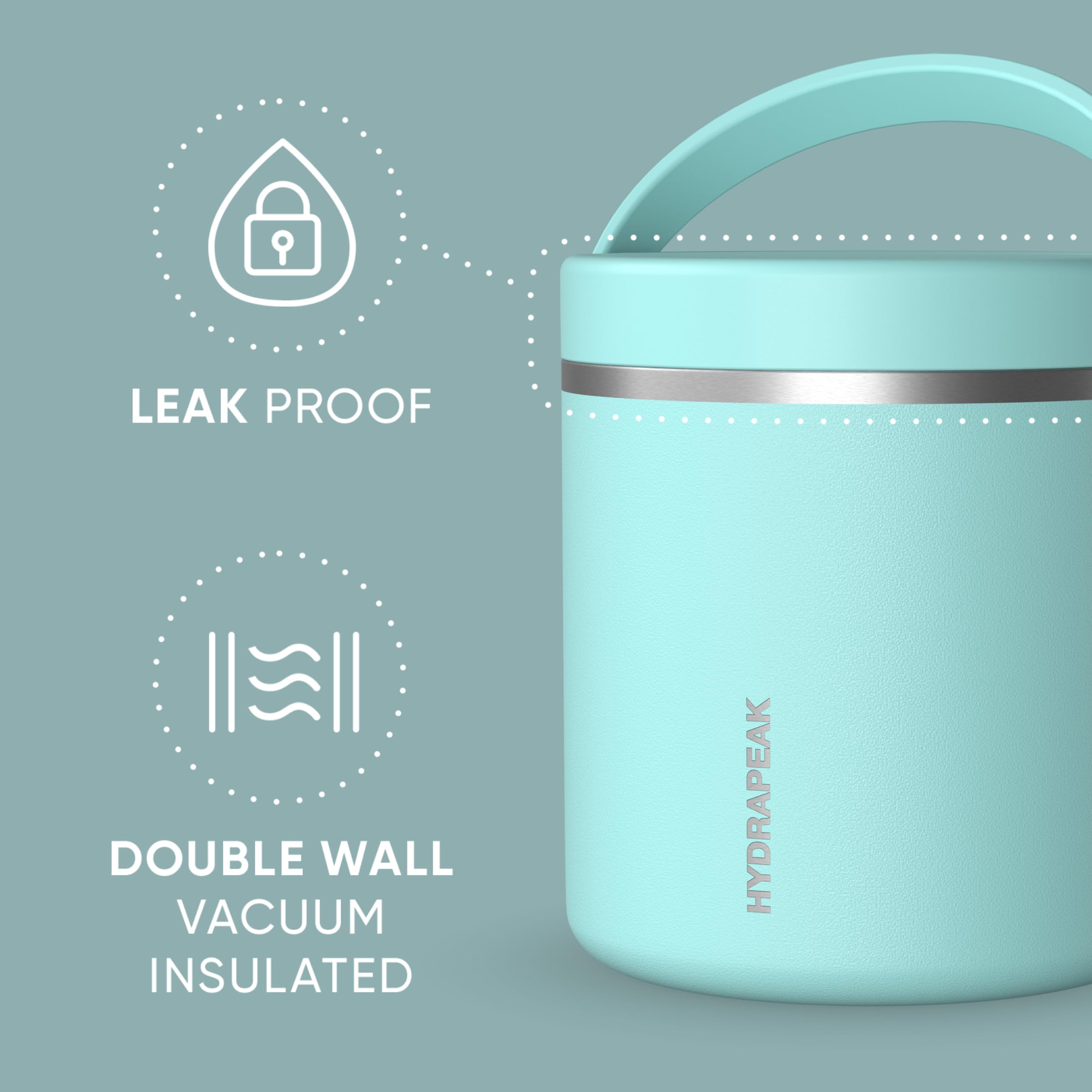 Foto 3 pulgar | Tarro De Comida Hydrapeak De Acero Inoxidable Con Aislamiento Al Vacío De 750 Ml - Venta Internacional.
