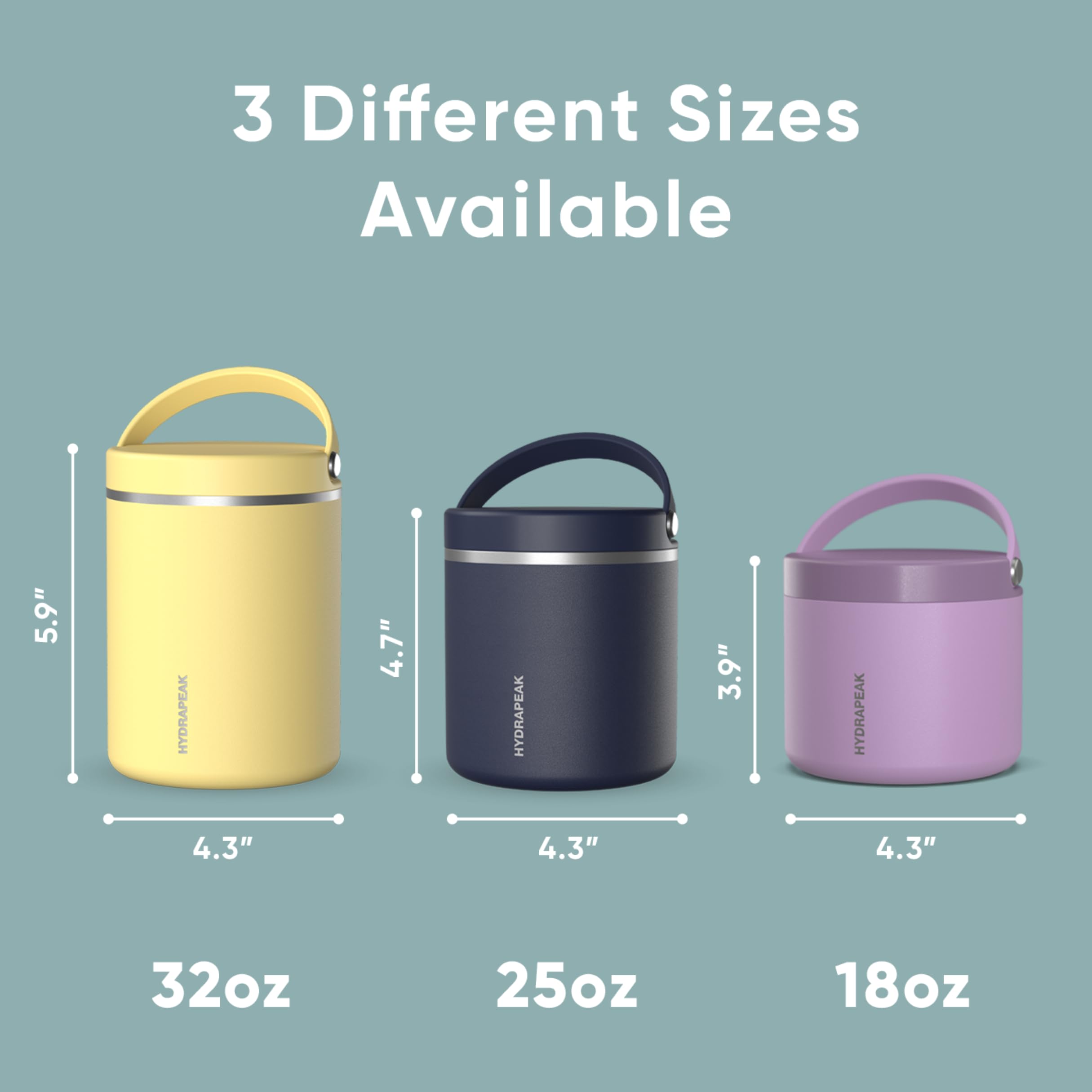 Foto 6 pulgar | Tarro De Comida Hydrapeak De Acero Inoxidable Con Aislamiento Al Vacío De 750 Ml - Venta Internacional.