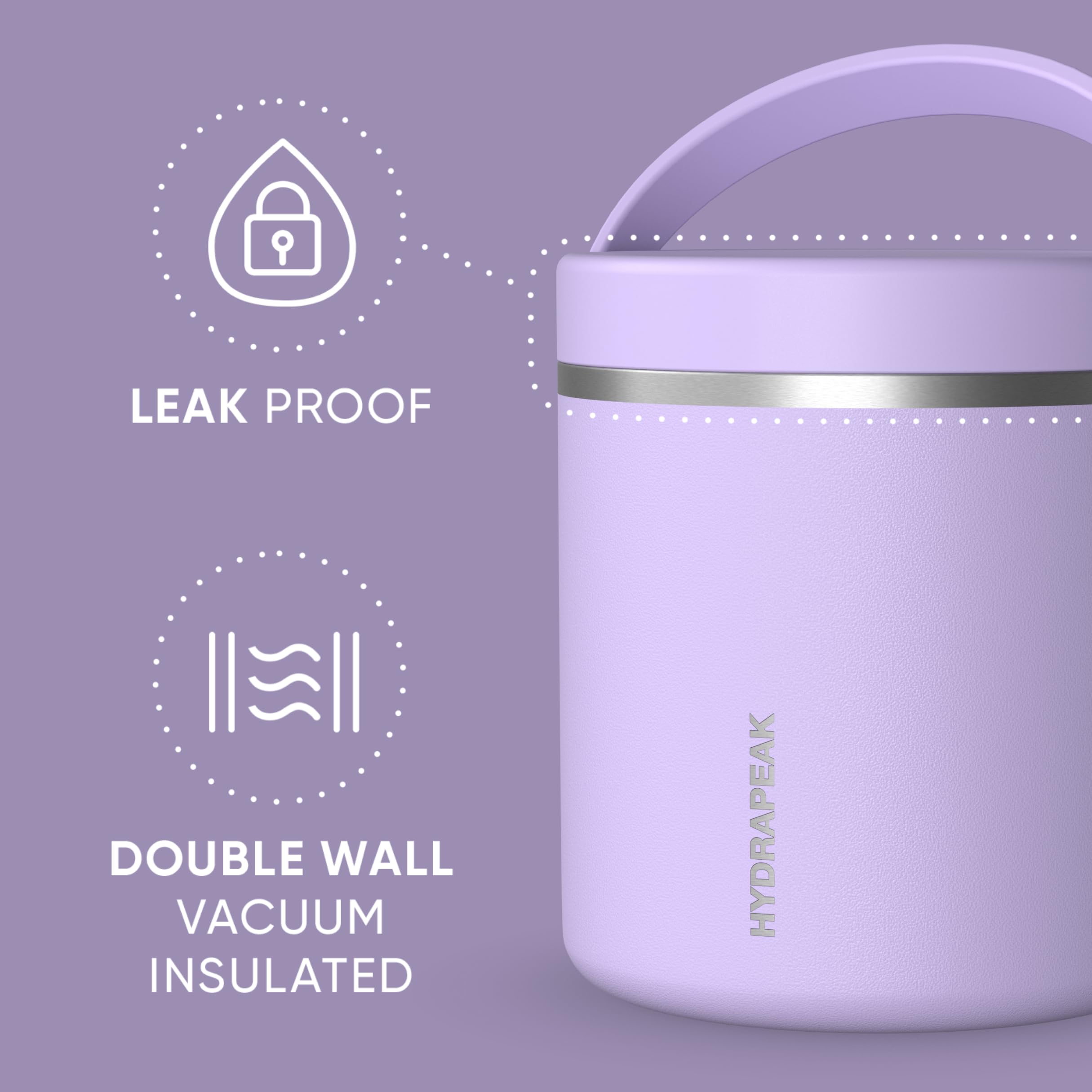 Foto 3 pulgar | Tarro De Comida Hydrapeak De Acero Inoxidable Con Aislamiento Al Vacío De 750 Ml - Venta Internacional.