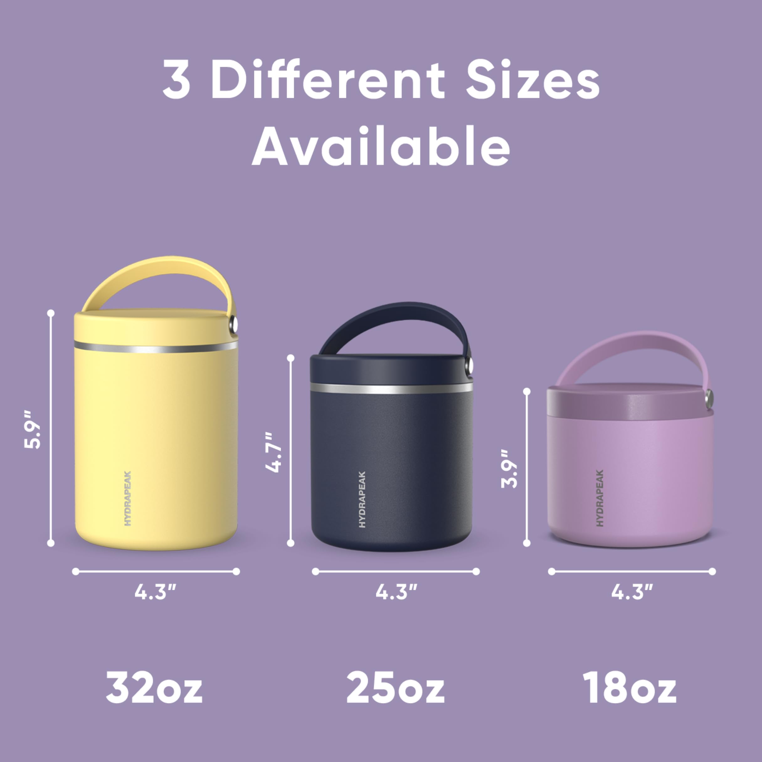 Foto 6 pulgar | Tarro De Comida Hydrapeak De Acero Inoxidable Con Aislamiento Al Vacío De 750 Ml - Venta Internacional.