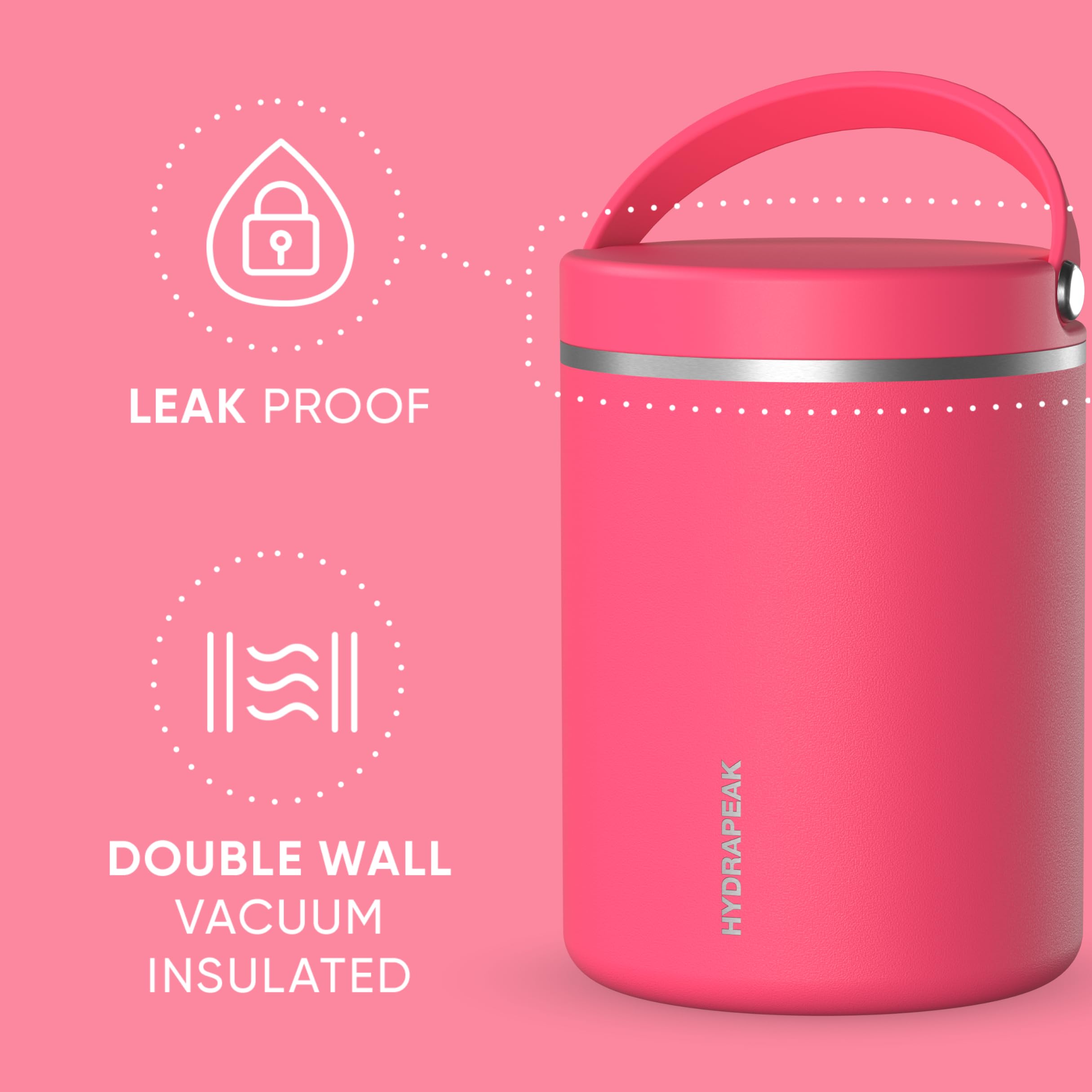 Foto 5 pulgar | Tarro De Comida Hydrapeak De Acero Inoxidable Con Aislamiento Al Vacío, 950 Ml - Venta Internacional.
