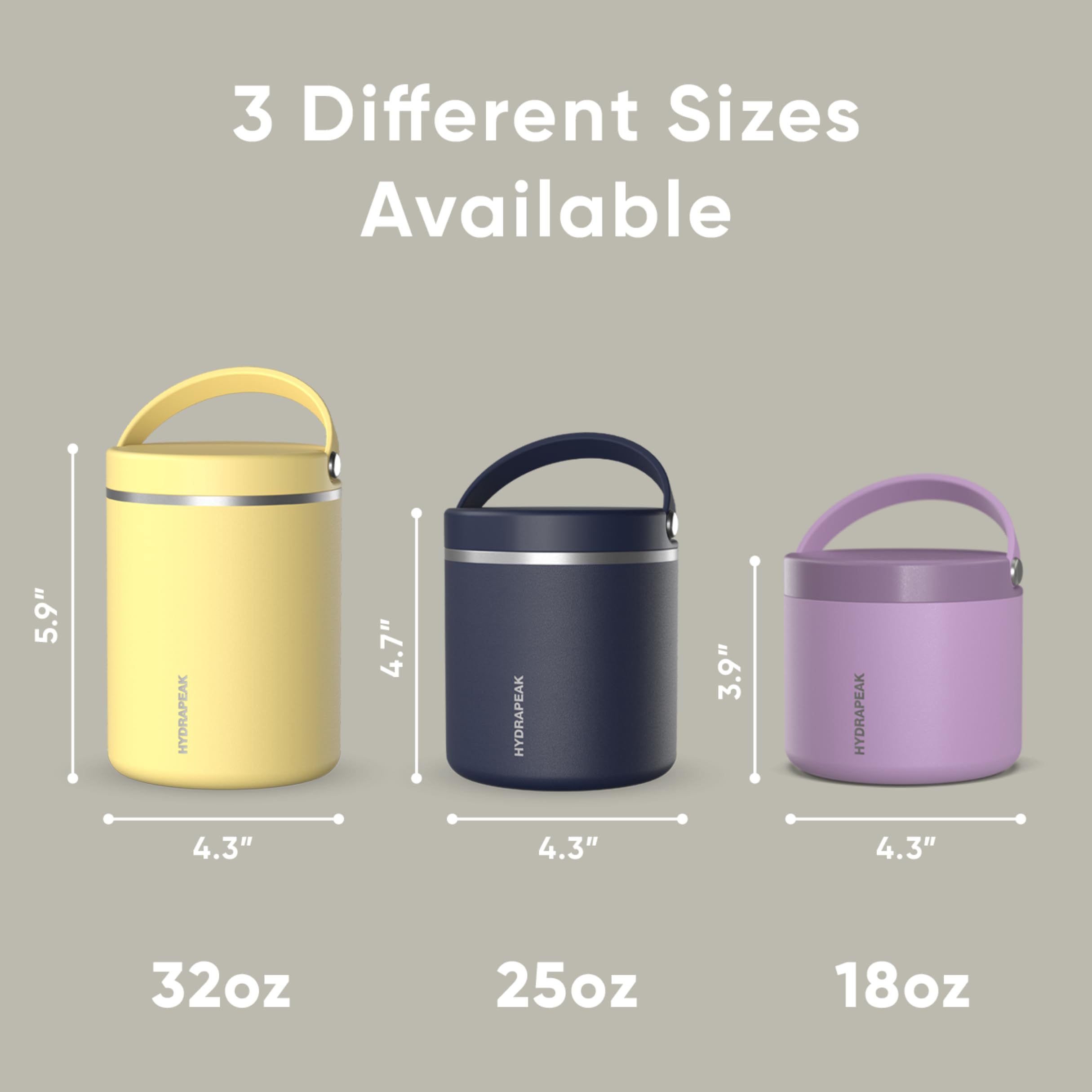 Foto 6 pulgar | Tarro De Comida Hydrapeak De Acero Inoxidable Con Aislamiento Al Vacío De 750 Ml - Venta Internacional.