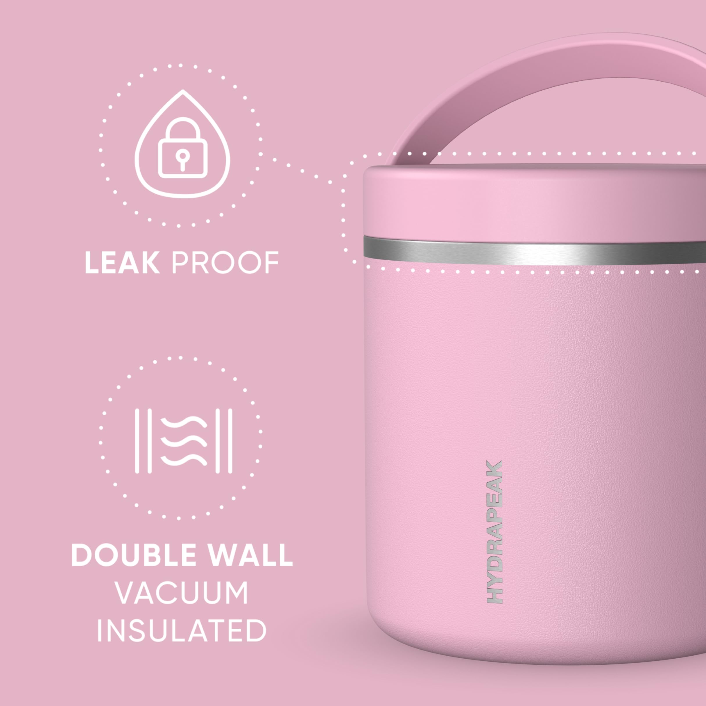 Foto 3 pulgar | Tarro De Comida Hydrapeak De Acero Inoxidable Con Aislamiento Al Vacío De 750 Ml - Venta Internacional.