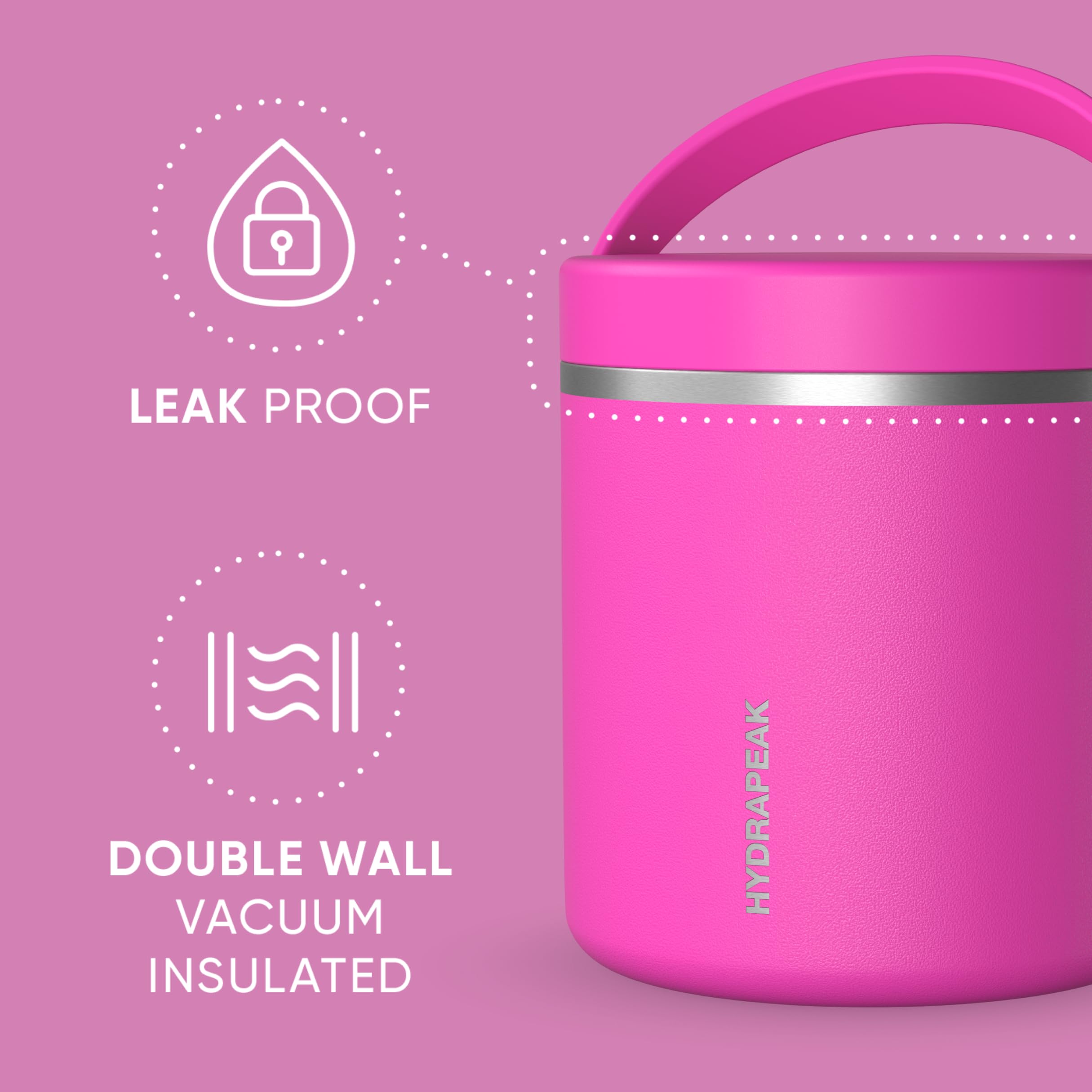 Foto 3 pulgar | Tarro De Comida Hydrapeak De Acero Inoxidable Con Aislamiento Al Vacío De 750 Ml - Venta Internacional.