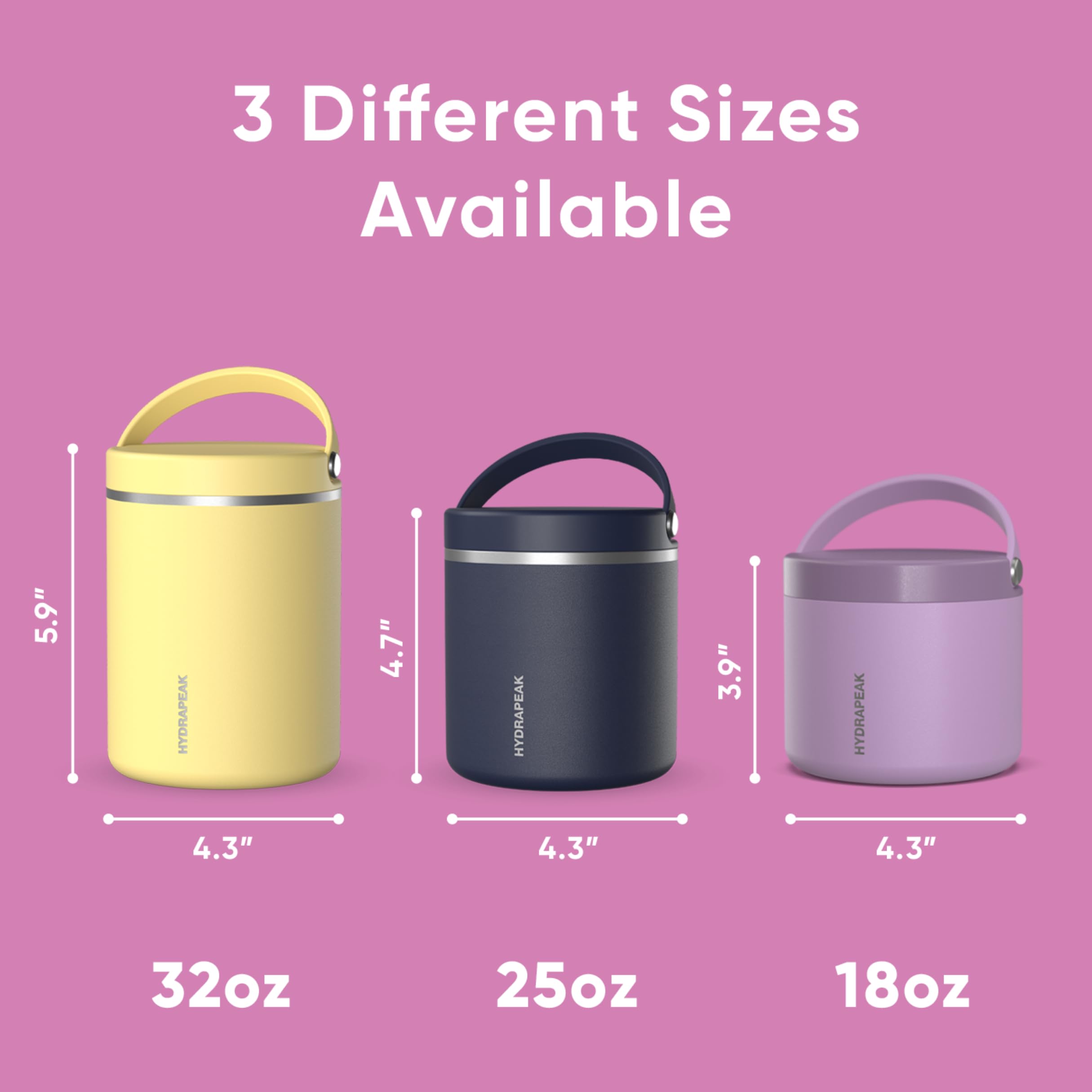 Foto 6 pulgar | Tarro De Comida Hydrapeak De Acero Inoxidable Con Aislamiento Al Vacío De 750 Ml - Venta Internacional.