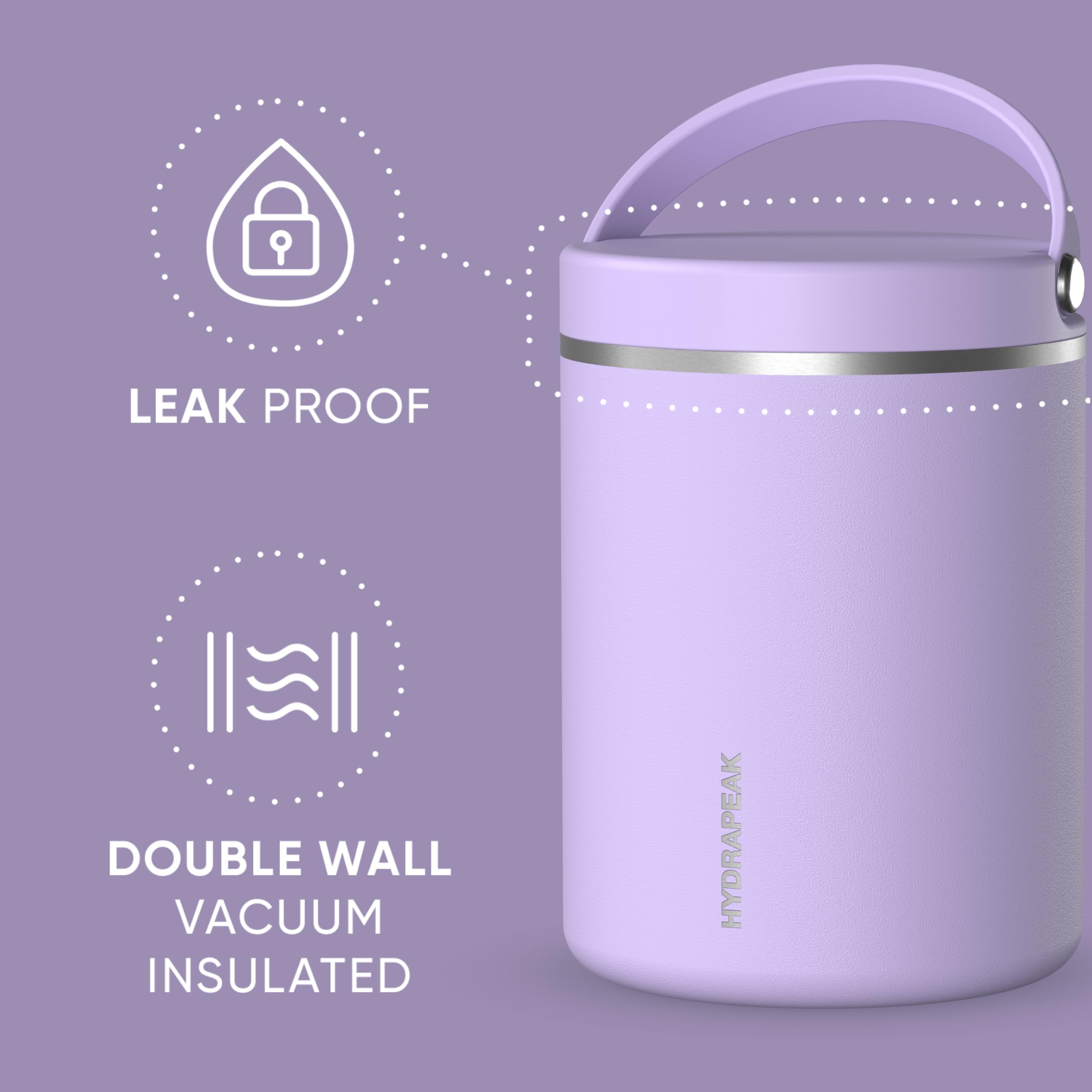 Foto 5 pulgar | Tarro De Comida Hydrapeak De Acero Inoxidable Con Aislamiento Al Vacío, 950 Ml - Venta Internacional.