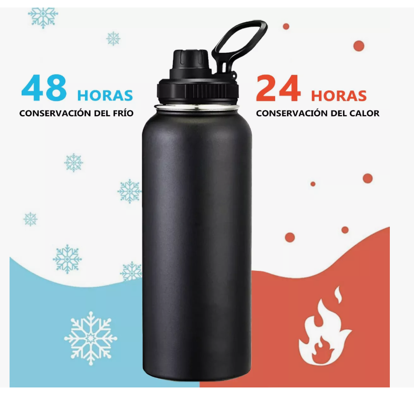 Foto 4 pulgar | Termo Xtellar Vaso-botella Acero Inoxidablecon Fría/caliente 40 Oz Modelo Negro