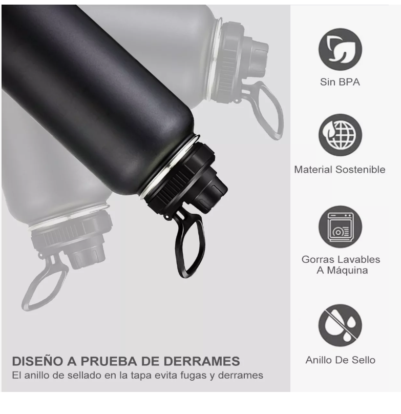 Foto 6 pulgar | Termo Xtellar Vaso-botella Acero Inoxidablecon Fría/caliente 40 Oz Modelo Negro
