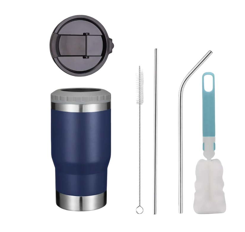 Foto 2 pulgar | Vaso Xtellar Térmico De 14oz Acero Inoxidable Con Popote Y Cepillo  Modelo Azul Oscuro