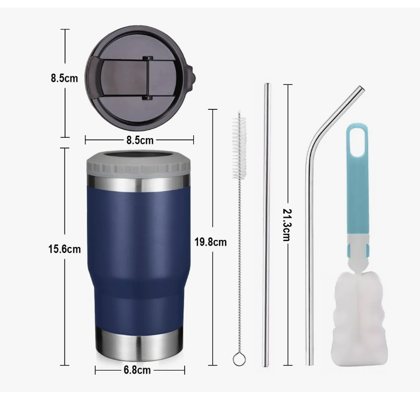 Foto 3 pulgar | Vaso Xtellar Térmico De 14oz Acero Inoxidable Con Popote Y Cepillo  Modelo Azul Oscuro