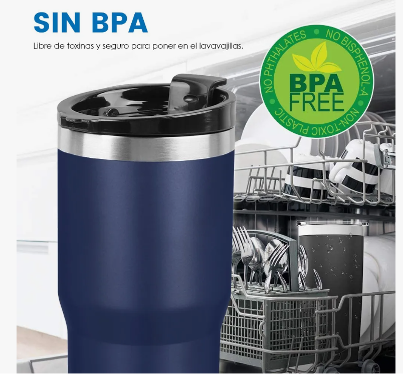Foto 5 | Vaso Xtellar Térmico De 14oz Acero Inoxidable Con Popote Y Cepillo  Modelo Azul Oscuro