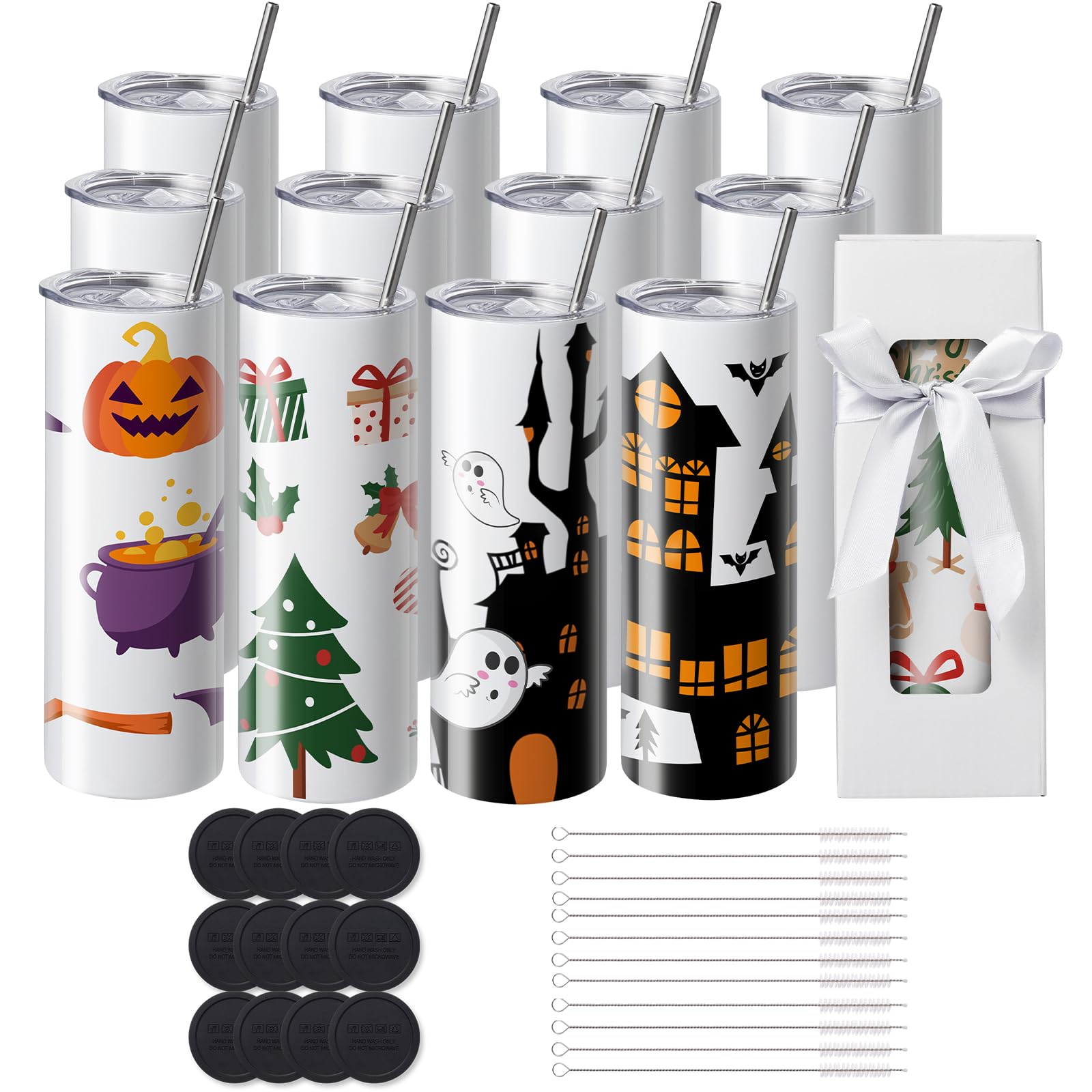 Foto 1 | Vasos De Sublimación Vevor Skinny Straight X12 De Acero Inoxidable, 20 Onzas - Venta Internacional.
