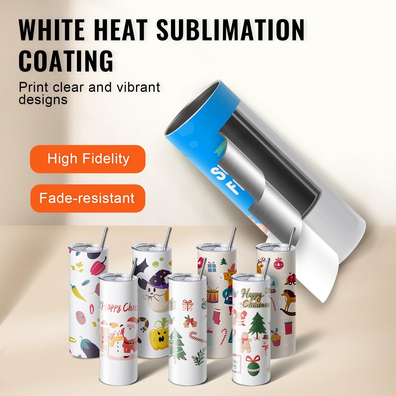 Foto 4 pulgar | Vaso De Sublimación Vevor De Acero Inoxidable De 20 Onzas, Paquete De 8 Unidades - Venta Internacional.