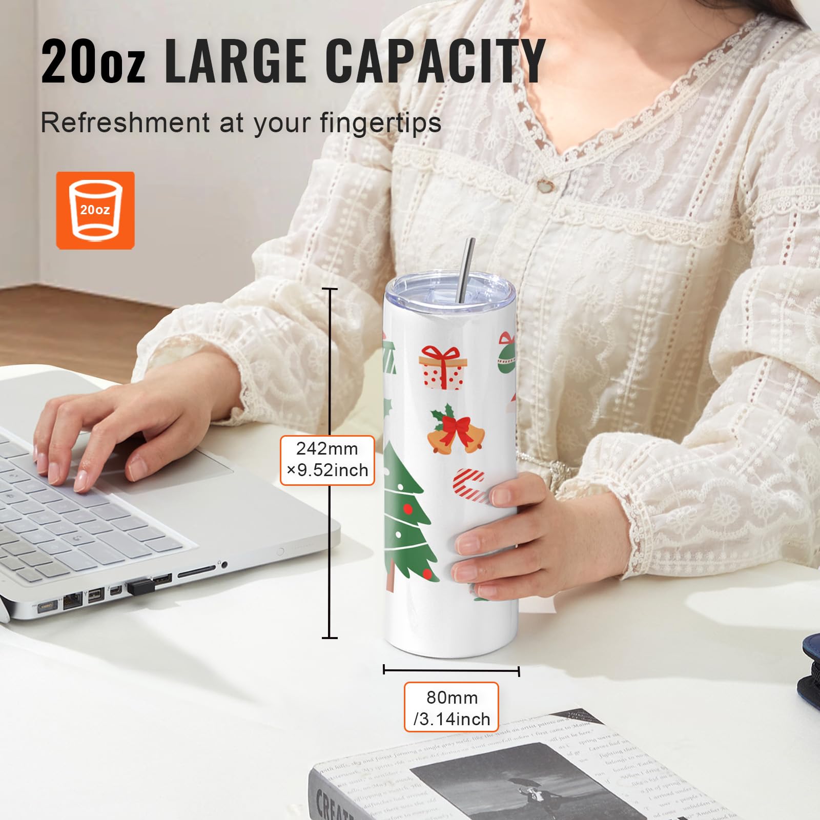 Foto 5 | Vaso De Sublimación Vevor De Acero Inoxidable De 20 Onzas, Paquete De 8 Unidades - Venta Internacional.