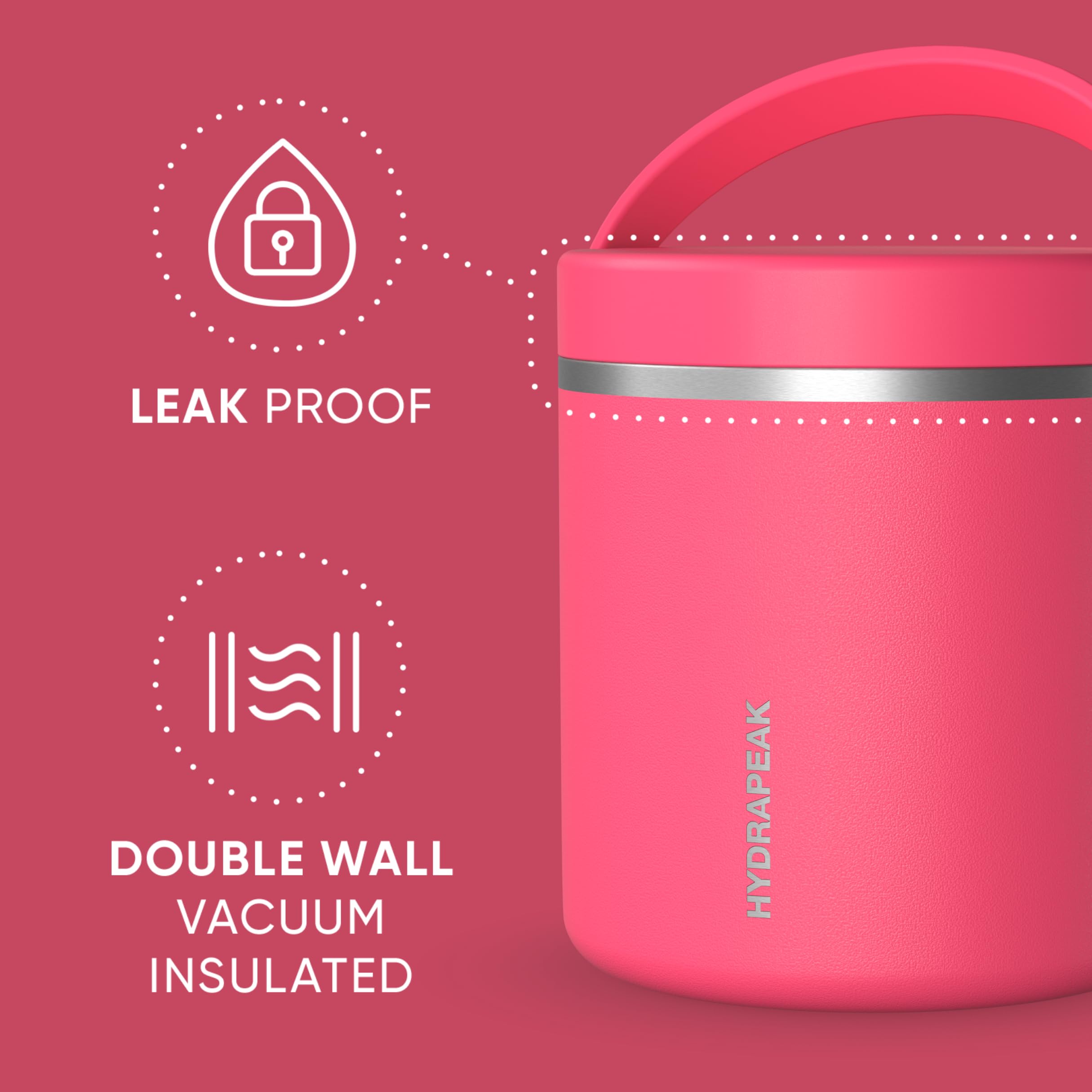 Foto 2 | Tarro De Comida Hydrapeak De Acero Inoxidable Con Aislamiento Al Vacío De 750 Ml - Venta Internacional.