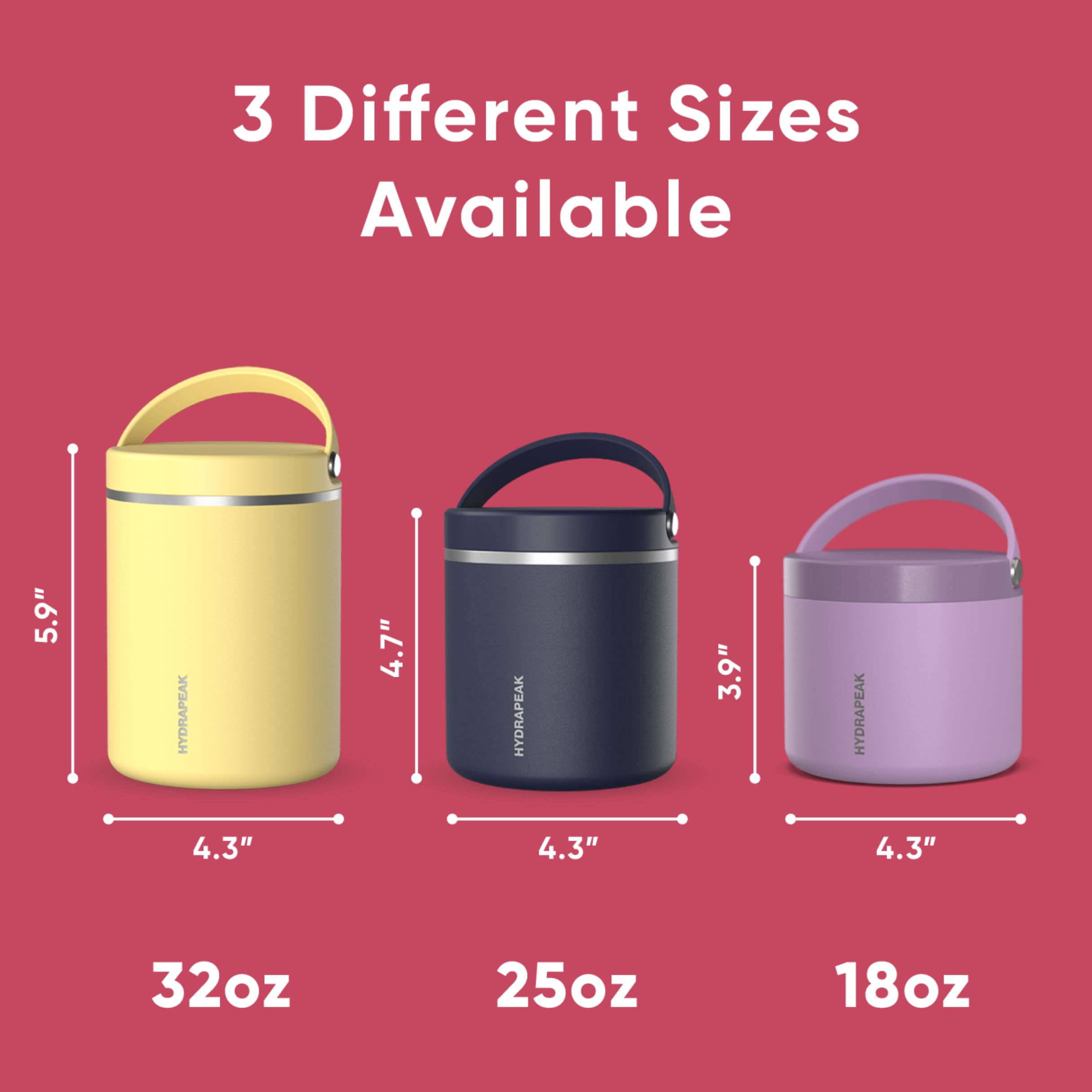 Foto 6 pulgar | Tarro De Comida Hydrapeak De Acero Inoxidable Con Aislamiento Al Vacío De 750 Ml - Venta Internacional.