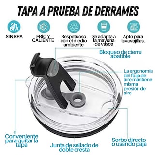 Foto 4 | 5 Tapa Con Seguro Para Vaso Térmico Yeti Rtic Ozark De 30 Oz (paquete 2)