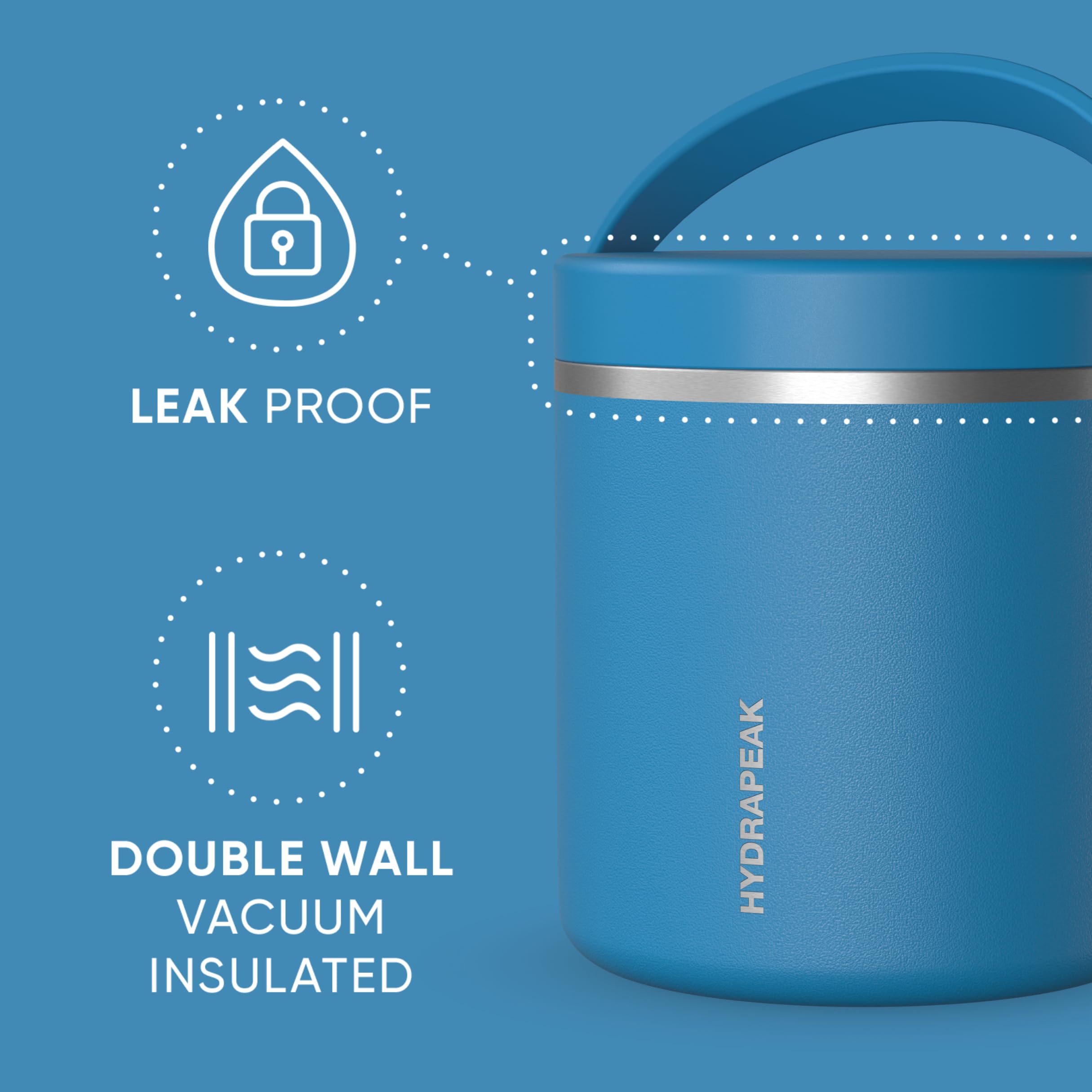 Foto 2 | Tarro De Comida Hydrapeak De Acero Inoxidable Con Aislamiento Al Vacío De 750 Ml - Venta Internacional.