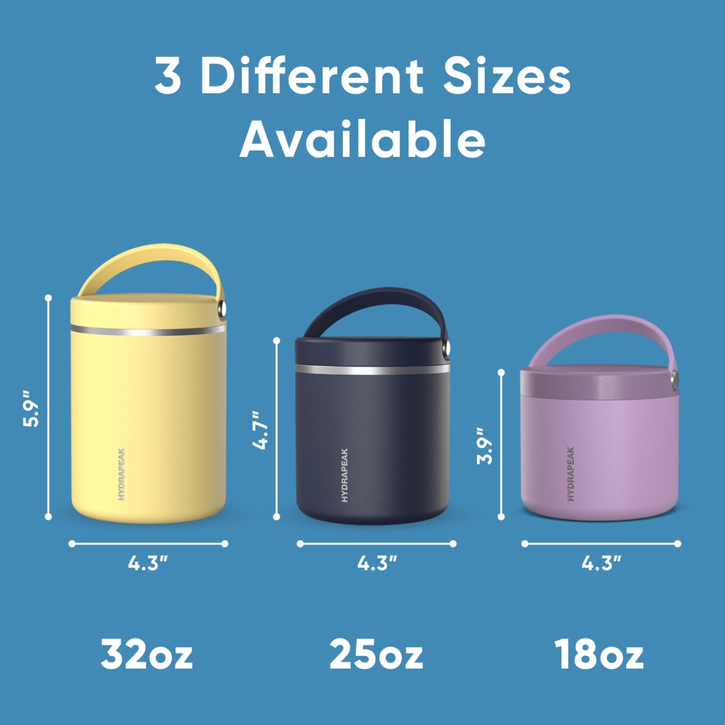 Foto 5 | Tarro De Comida Hydrapeak De Acero Inoxidable Con Aislamiento Al Vacío De 750 Ml - Venta Internacional.