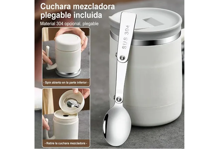 Foto 3 pulgar | Xtellar Taza Térmica Premium De Acero Inoxidable, Ideal Para Café 17oz, Incluye Cuchara