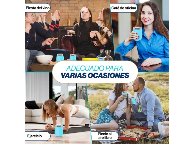 Foto 4 | Xtellar Vaso Termo Térmico Antiderrame Multifuncional, Estilo Italiano Minimalista De 12oz En Vibrante Azul Sky