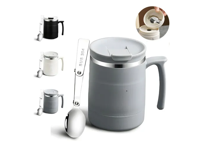 Foto 2 pulgar | Elegante Taza Termo Xtellar De Acero Inoxidable Con Cuchara, Ideal Para Café O Bebidas Frías De 17oz