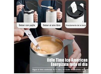 Foto 3 | Elegante Taza Termo Xtellar De Acero Inoxidable Con Cuchara, Ideal Para Café O Bebidas Frías De 17oz