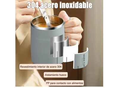 Foto 5 | Elegante Taza Termo Xtellar De Acero Inoxidable Con Cuchara, Ideal Para Café O Bebidas Frías De 17oz